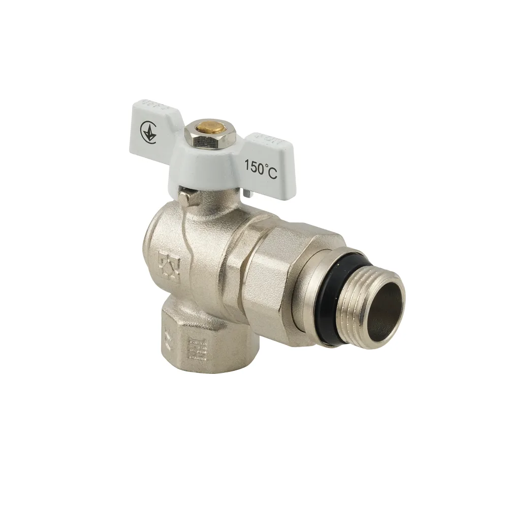 Кран кульовий з американкою кутовий Raftec WHITE PN40 ВЗ 1" з антипротіканням метелик WRBS-3