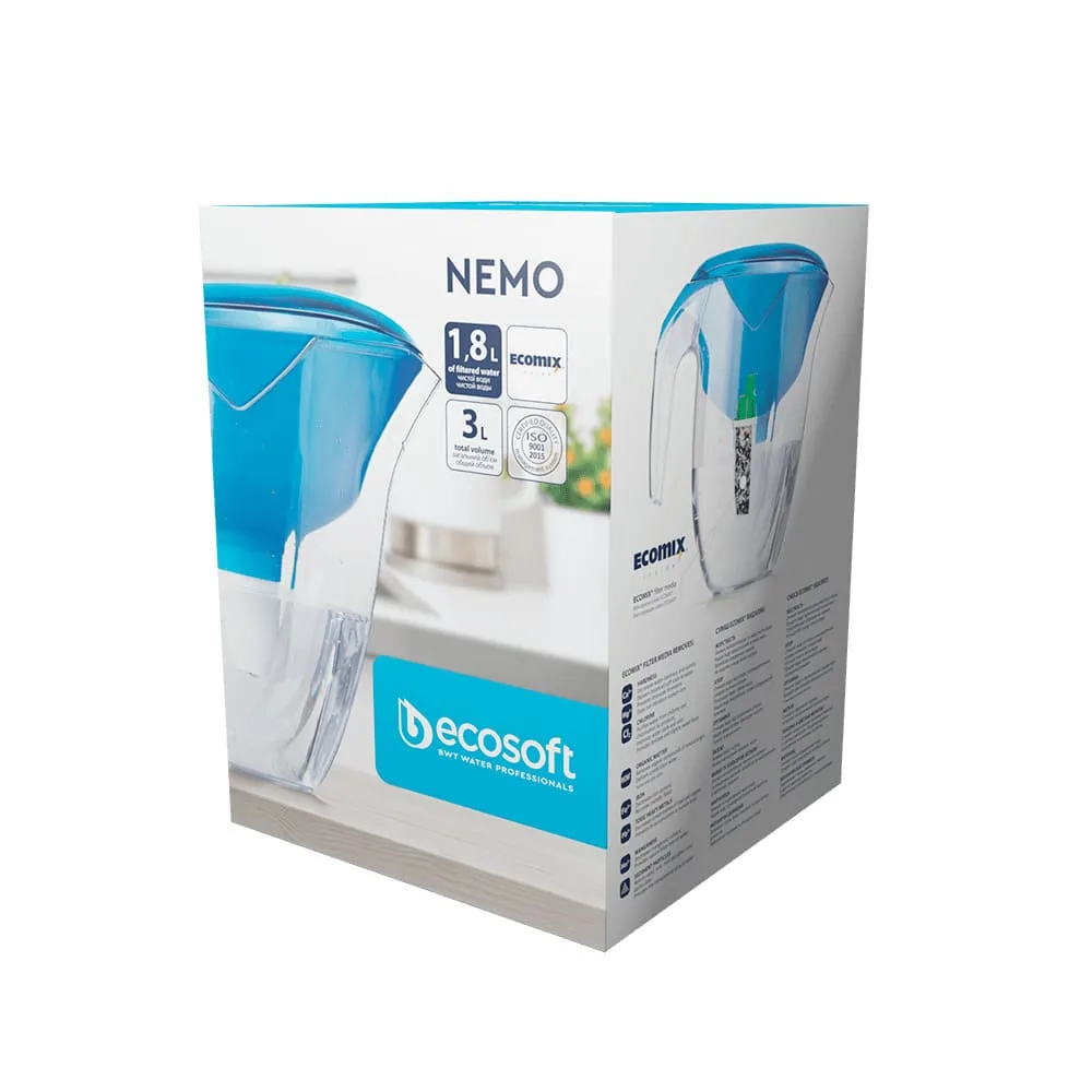 Фільтр-глечик Ecosoft НЕМО синій в коробці FMVNEMOBECO