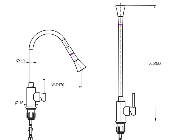 Змішувач для кухні VENTA VS473SB