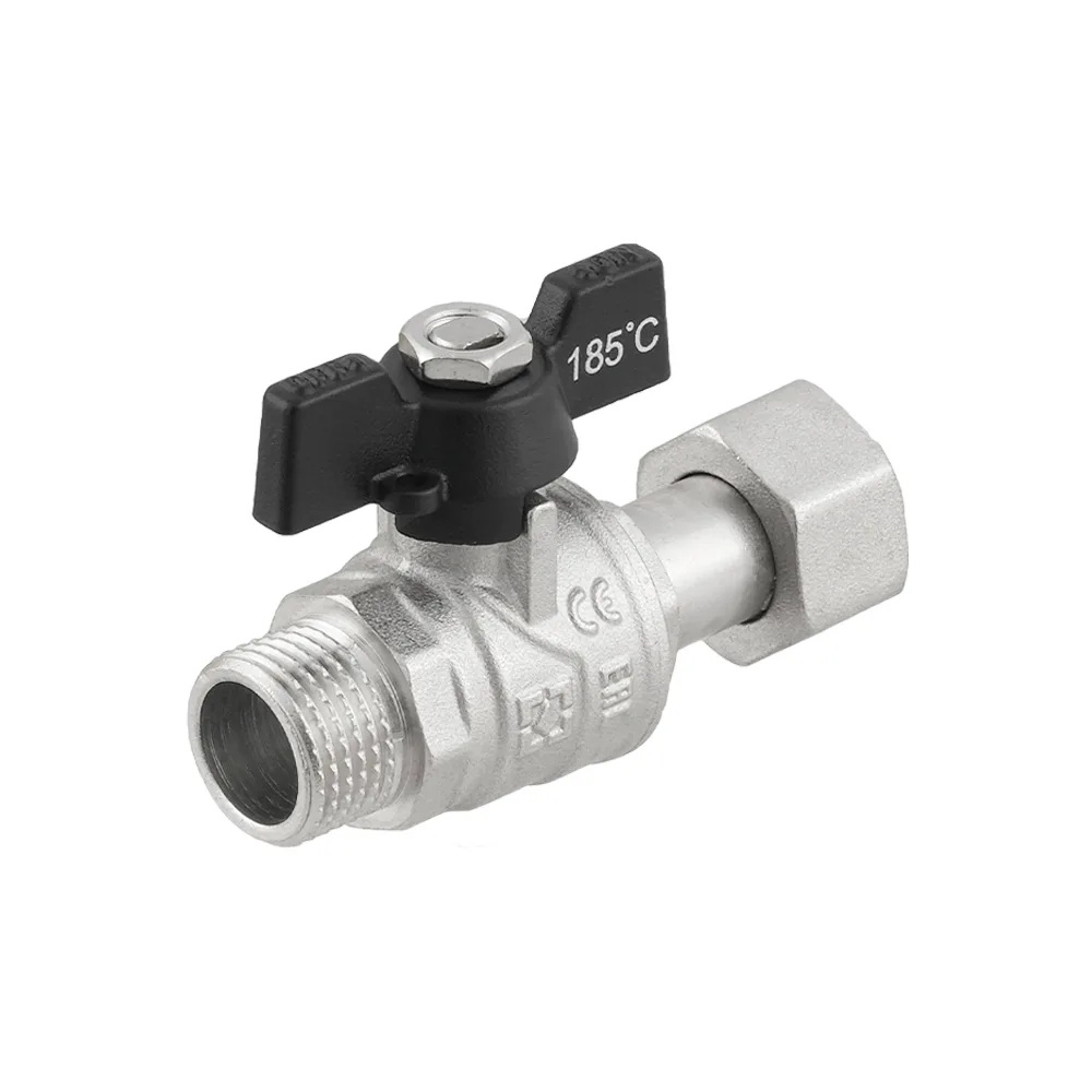 Кран прямий з накидною гайкою Raftec PN50 ВЗ 1/2" метелик PRBM1