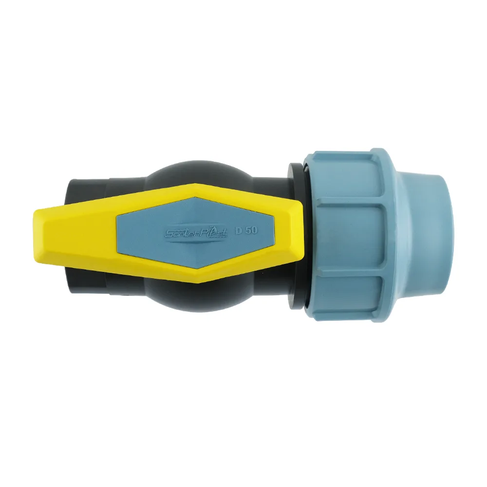 Кран кульовий ПНД SantehPlast 50 мм 1 1/2"