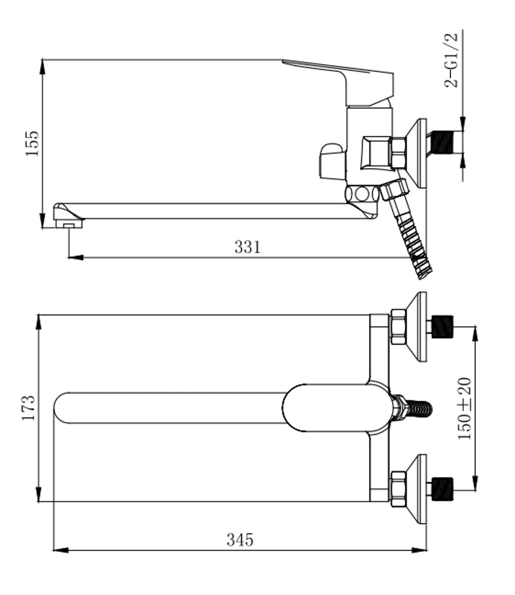 Змішувач для ванни VENTA BF325DC