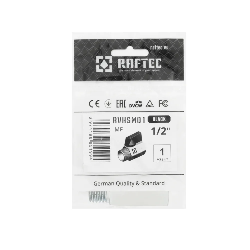 Кран кульовий Raftec BLACK PN10 ВН 1/2" mini RVHSM01