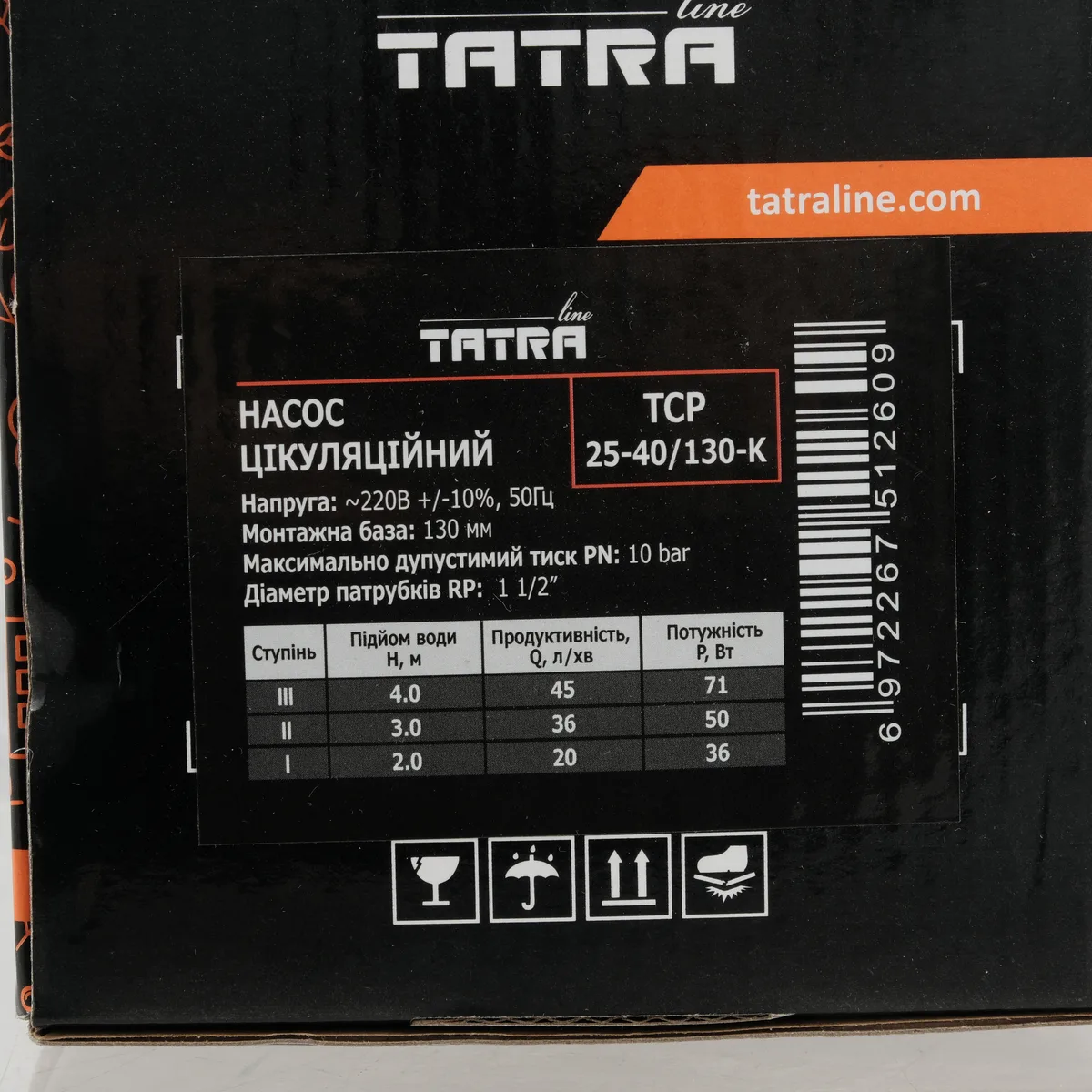 Циркуляційний насос TATRA-line TCP 25-40/130 (з кабелем)