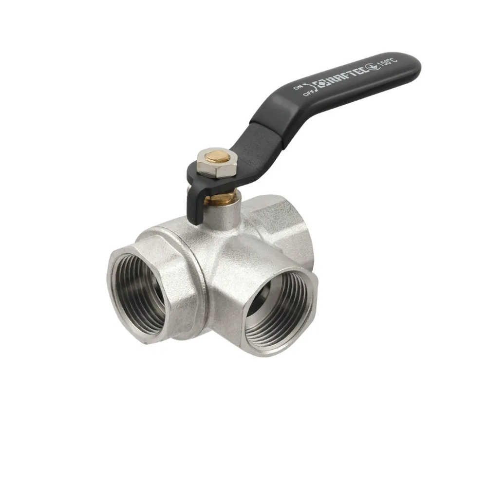 Кран кульовий триходовий Raftec BLACK DN20 3/4" ВВ TDRH02