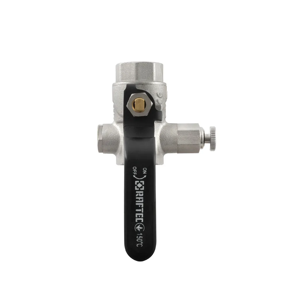 Кран кульовий з дренажем Raftec BLACK DN15 1/2" ВВ WDRH01