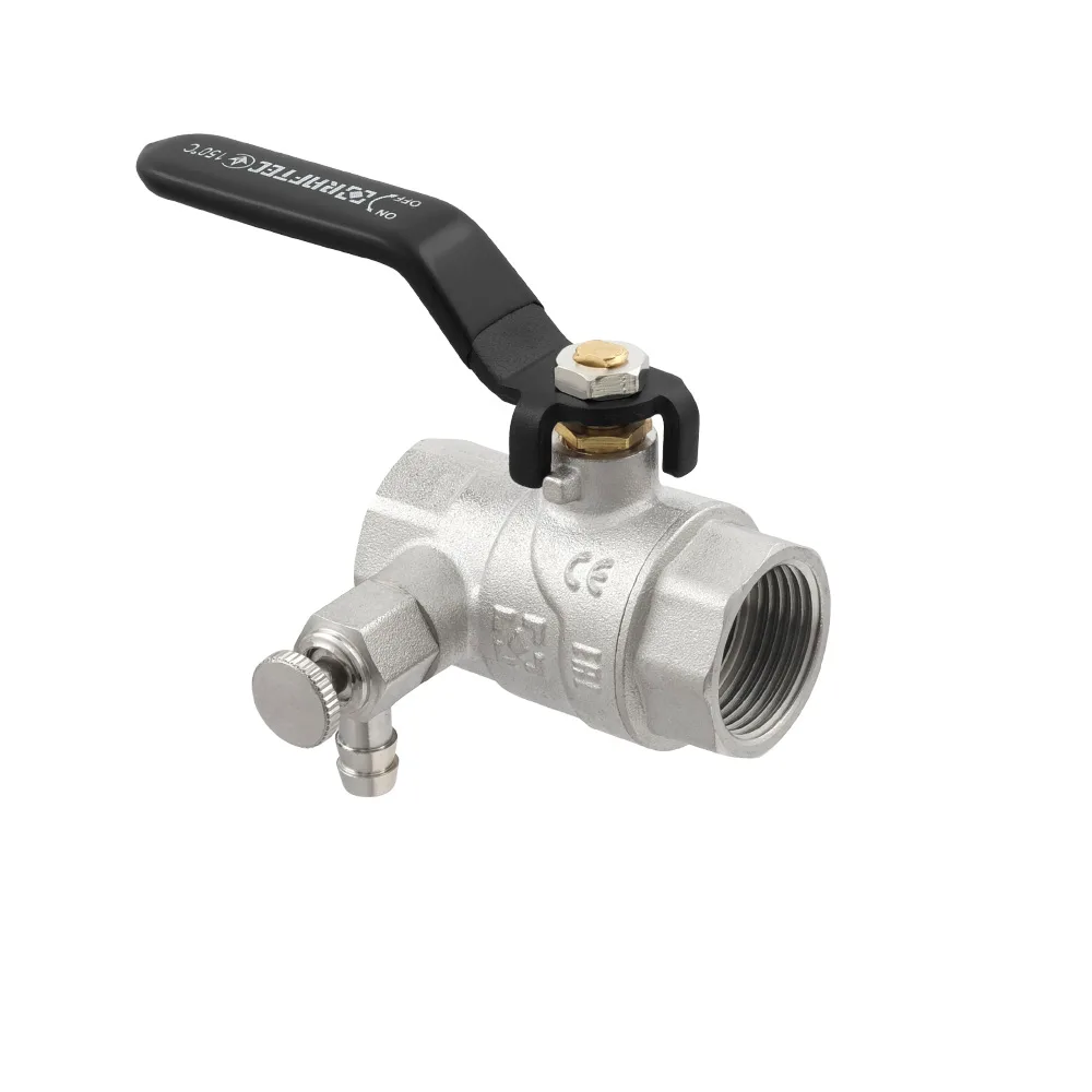 Кран кульовий з дренажем Raftec BLACK DN20 3/4" ВВ WDRH02