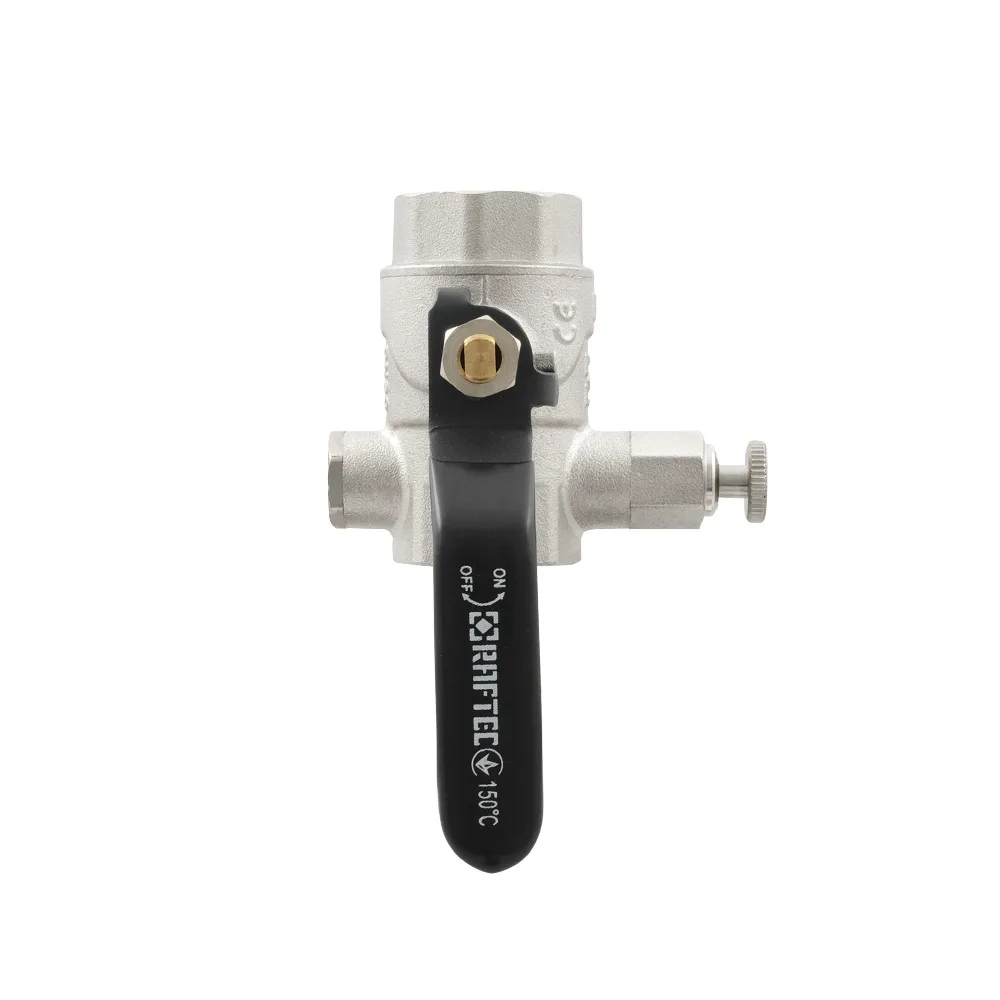 Кран кульовий з дренажем Raftec BLACK DN20 3/4" ВВ WDRH02