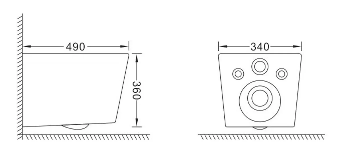 Унітаз підвісний VENTA RIMLESS FLOW 490×345×340 мм