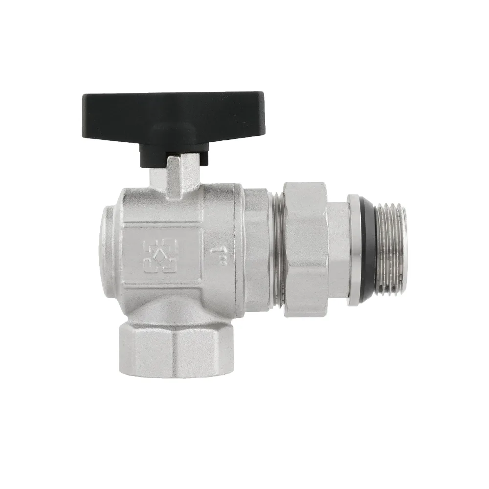 Кран кульовий з американкою кутовий Raftec GOLD PN50 ВН 1" GRDA03