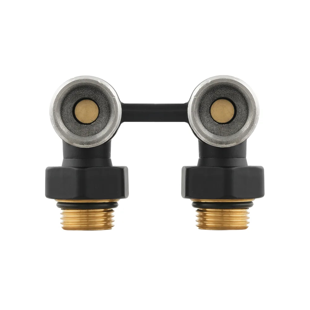 Вузол нижнього підключення радіатора Raftec BLACK кутовий 1/2"х3/4" DHRKA11-B