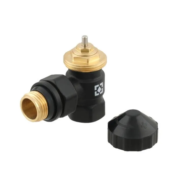 Термостатичний клапан кутовий Raftec BLACK 1/2"х1/2" М30×1,5 DKPT11-B