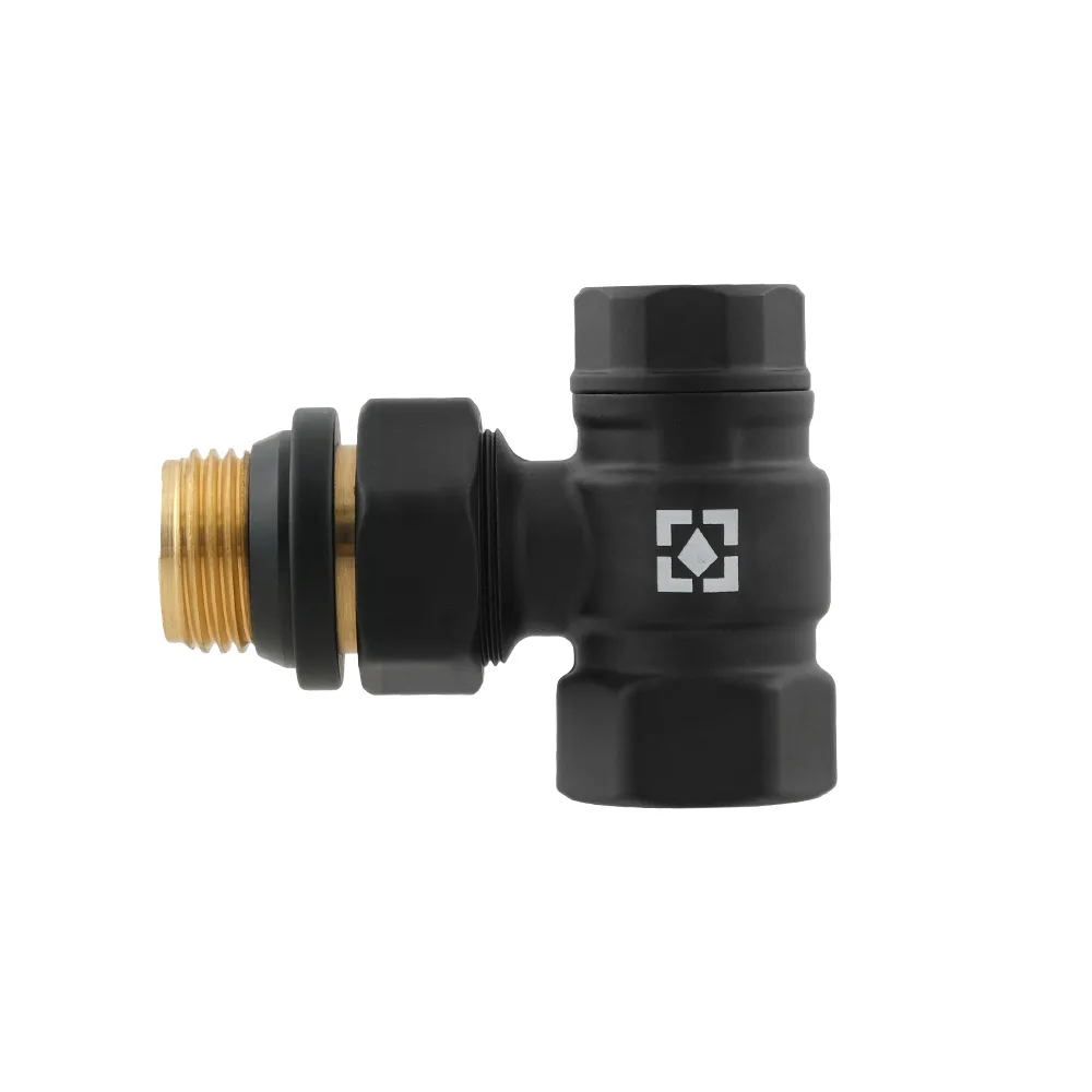 Комплект для підключення радіатора кутовий Raftec BLACK 1/2" DKTU11-B