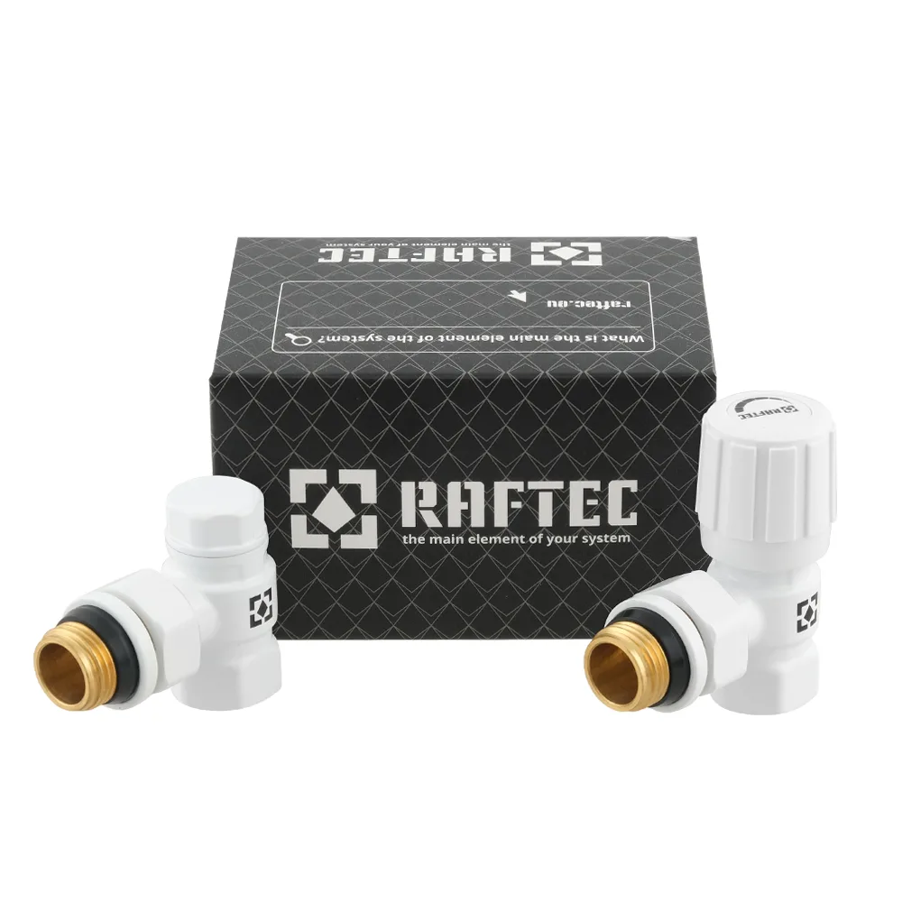 Комплект для підключення радіатора кутовий Raftec WHITE 1/2" DKU11-W