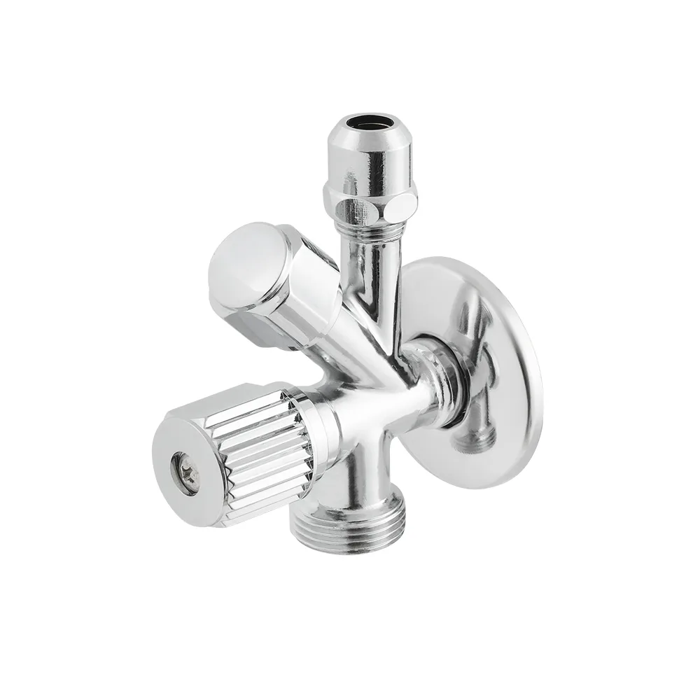 Кран приладовий кутовий Raftec Silver 1/2"x3/8"x3/4" VYU0100502