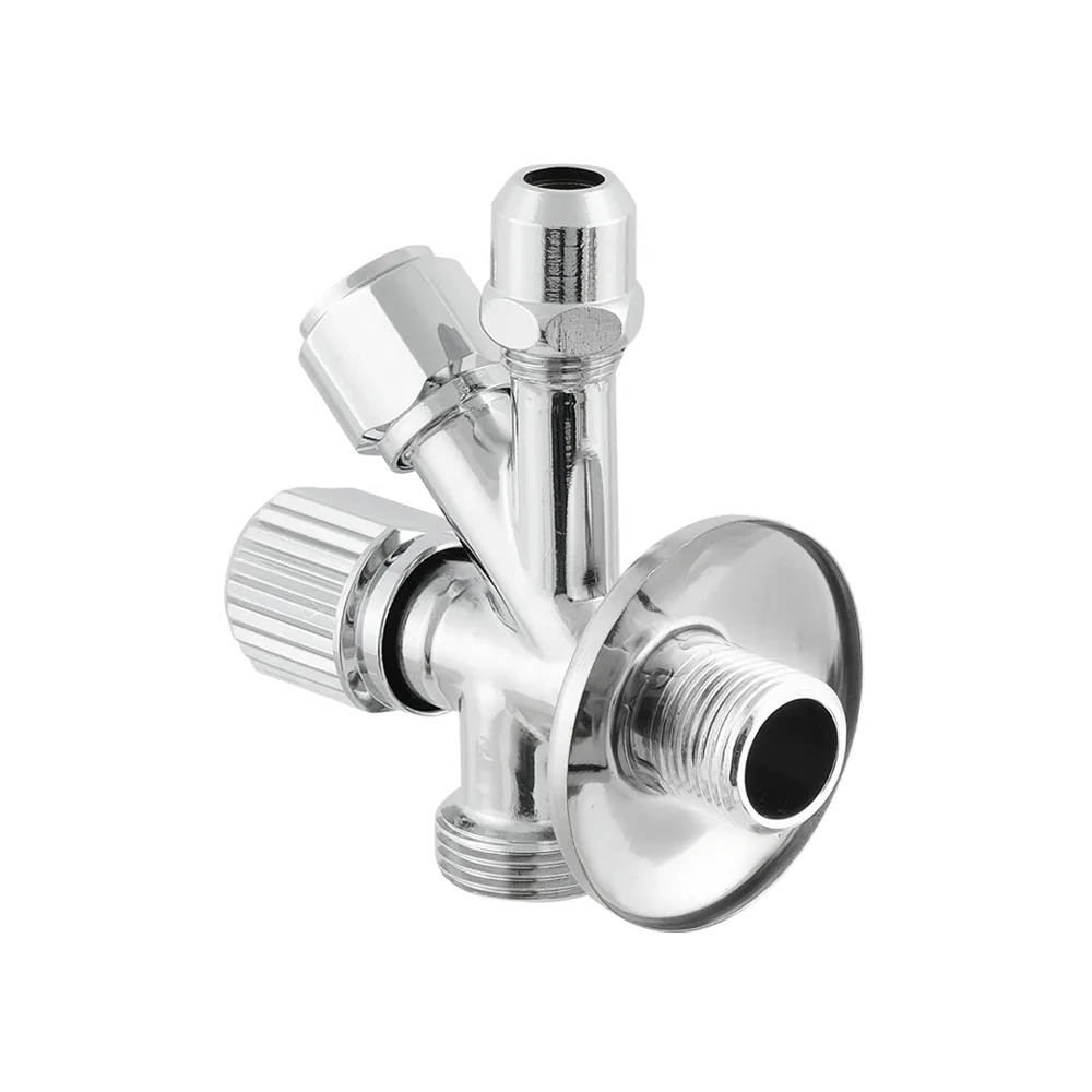 Кран приладовий кутовий Raftec Silver 1/2"x3/8"x3/4" VYU0100502