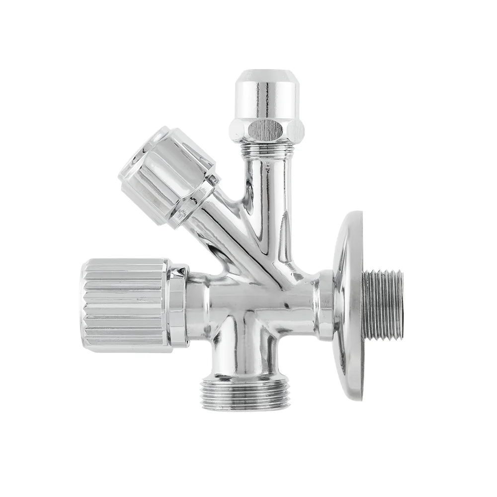 Кран приладовий кутовий Raftec Silver 1/2"x3/8"x3/4" VYU0100502