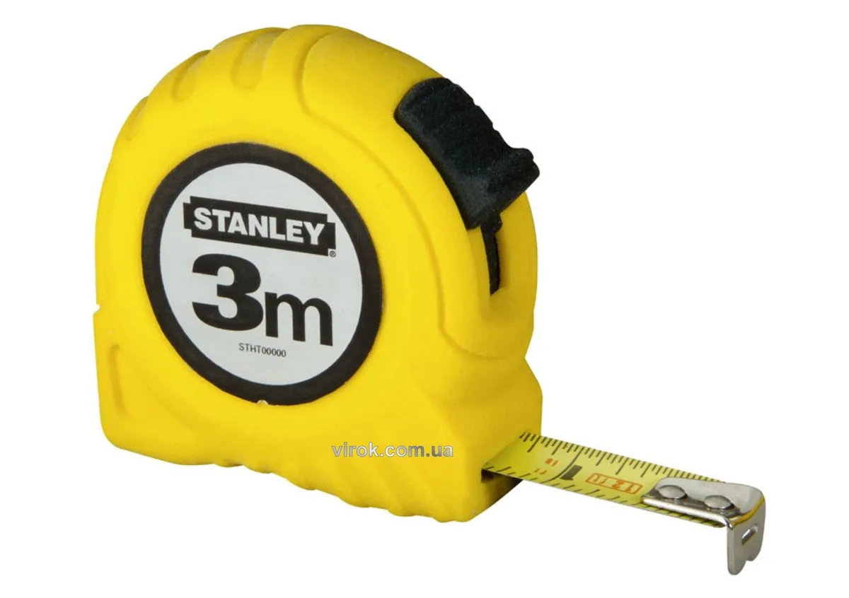 Рулетка: 3 м х 12,7 мм. пластмасовий корпус, STANLEY