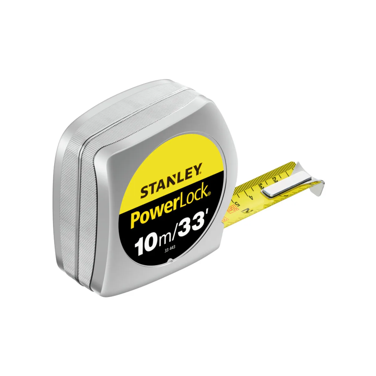Рулетка "Powerlock": L= 10×25 мм. комбінована, сталева з покр. Mylar, хром. корпус, STANLEY