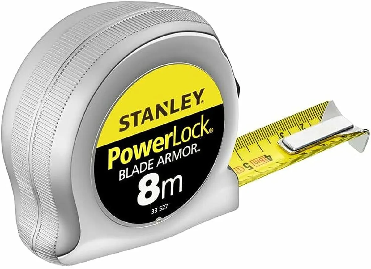 Рулетка POWERLOCK 8 м х 25 мм армована стрічка. пластикова (0-33-527), STANLEY