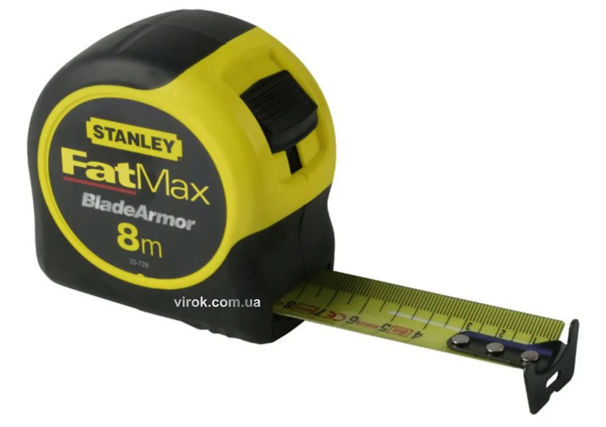 Рулетка "FatMax Blade Armor": L= 8 м x 32 мм, сталева стрічка з покр. Blade Armor, STANLEY
