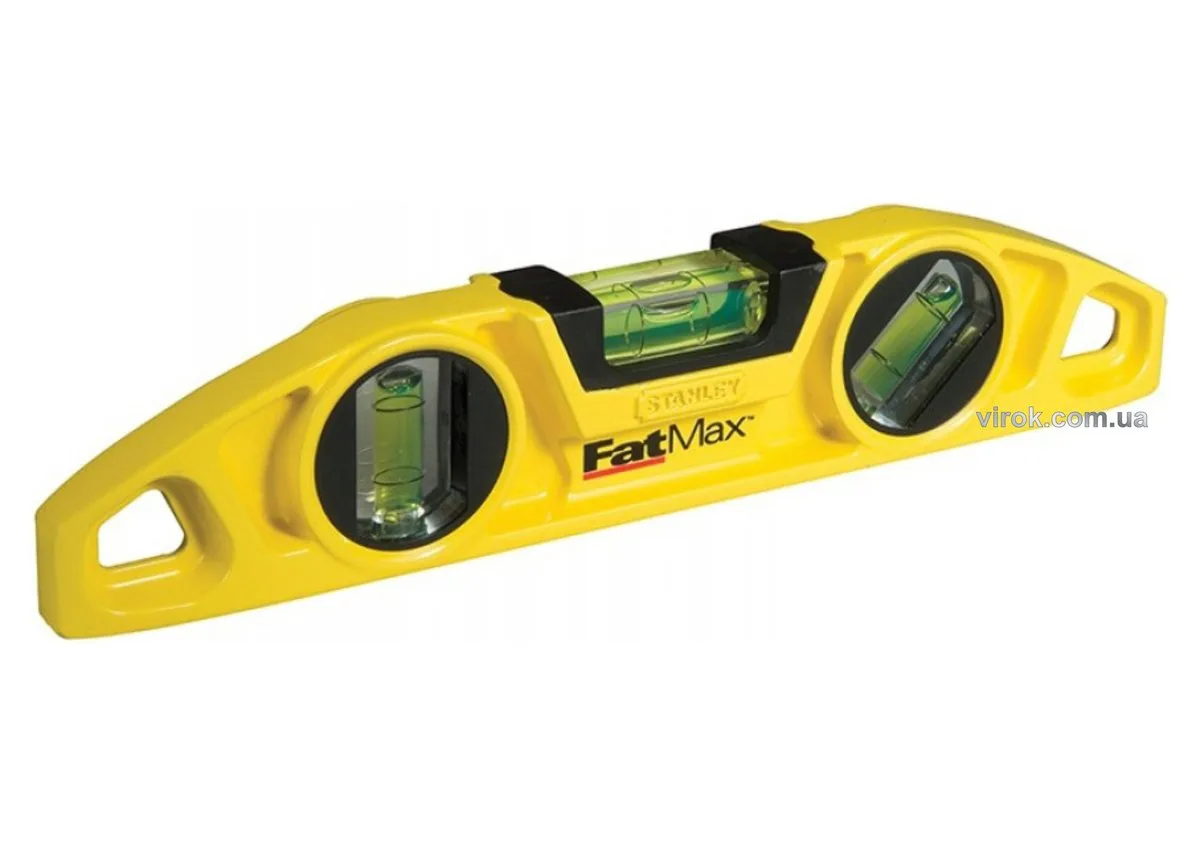 Рівень магнітний "FatMax® Torpedo": L= 22 см, 3 капсули, алюмінієвий корпус, STANLEY