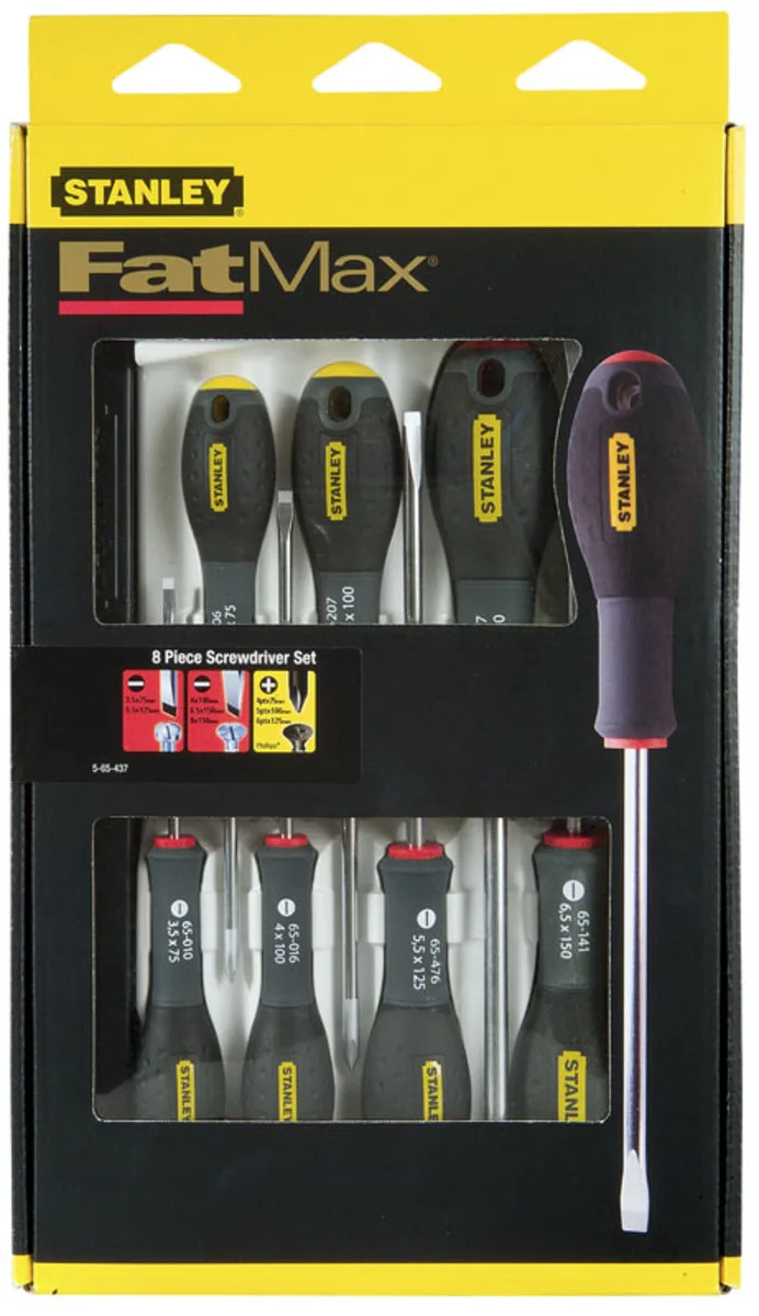 Набір викруток "FatMax": SL, PH, 8 шт, STANLEY