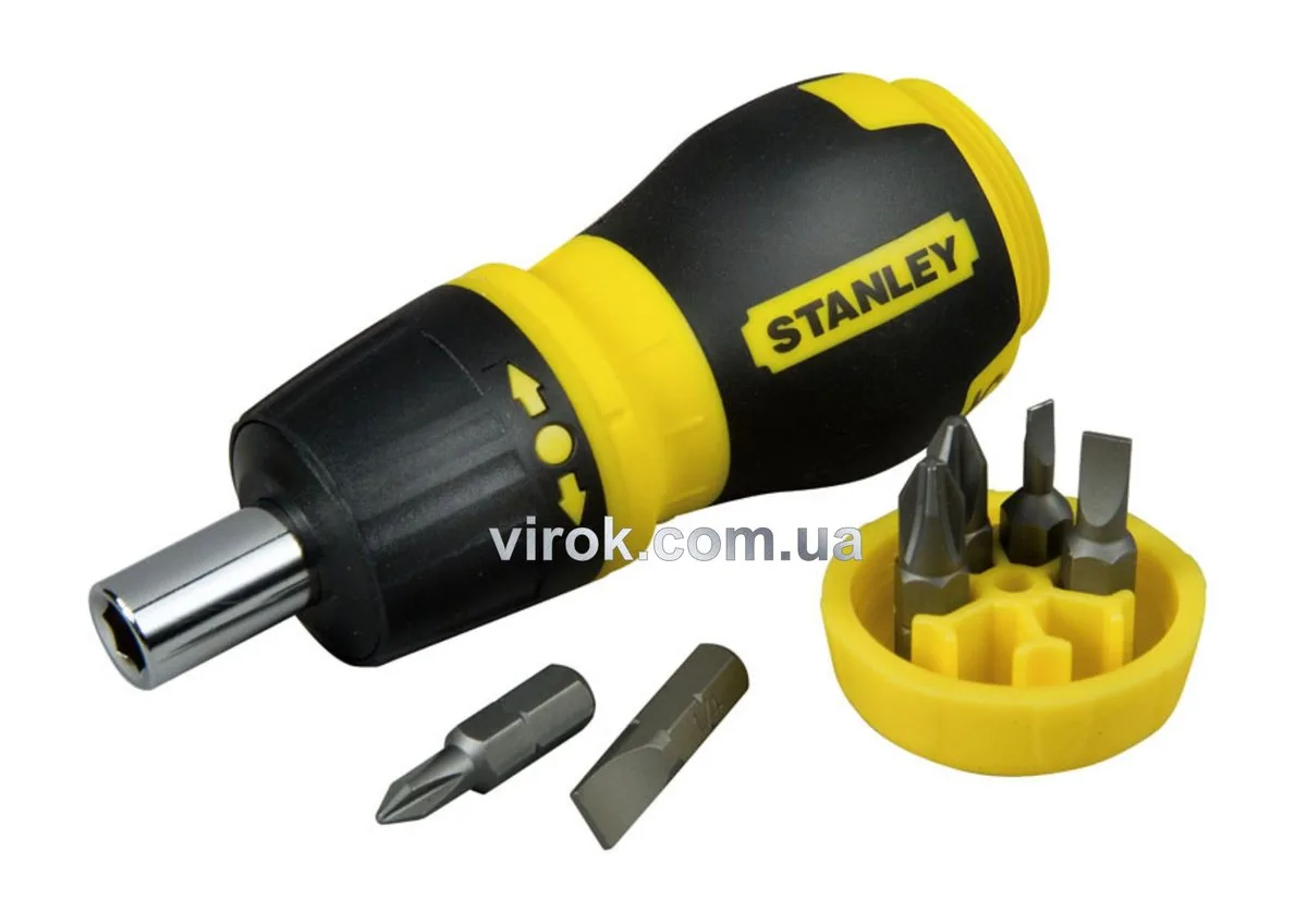Викрутка реверсивна "Multibit Stubby": магнітний тримач, насадки 6 (Компл.7 Шт.), STANLEY