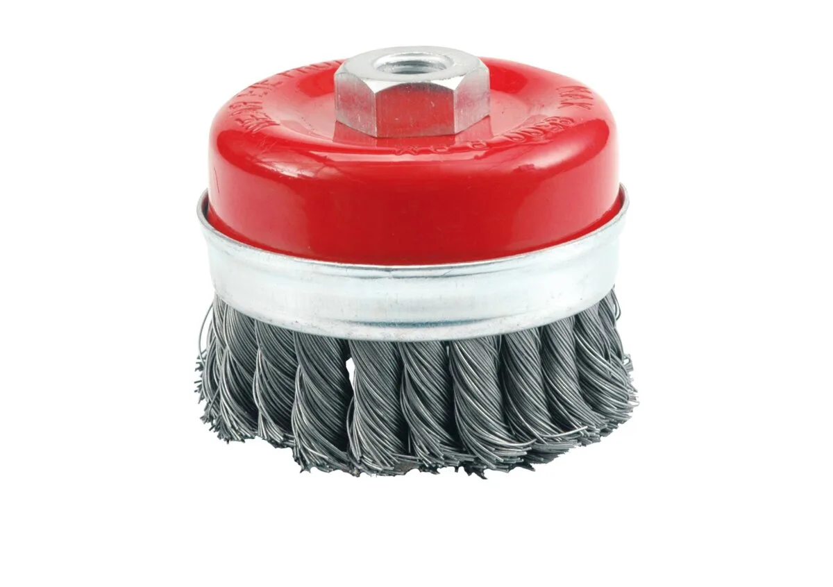 Щітка-крацовка VOREL чашкоподібна, з гайкою М14, Ø-65 мм підсилені