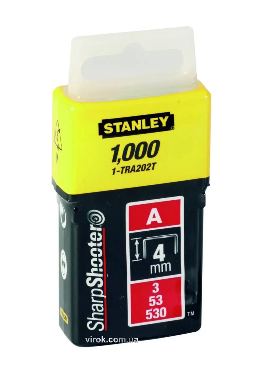 Скоба для степлера "Light Duty" тип "А", h= 4 мм, 1000 шт., STANLEY
