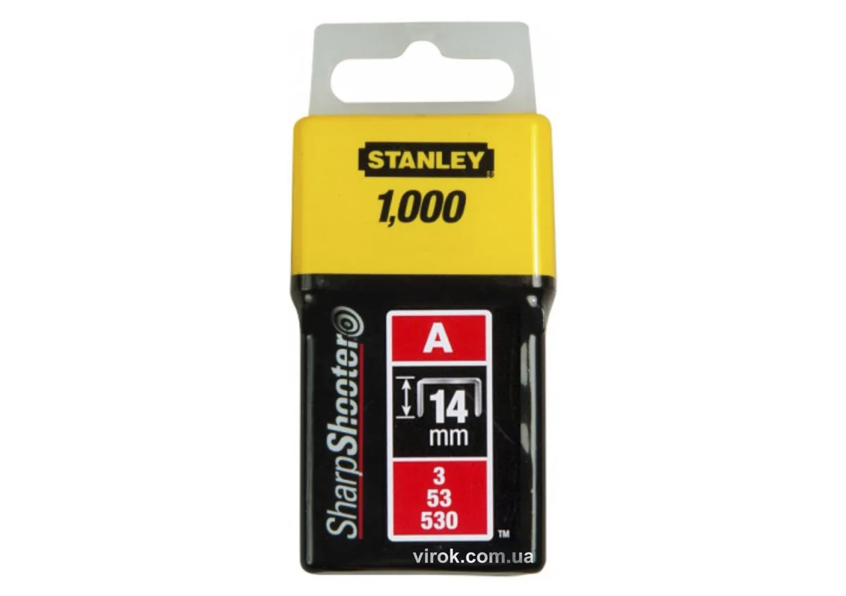 Скоба для степлера "Light Duty" тип "А", h= 14 мм, 1000 шт., STANLEY