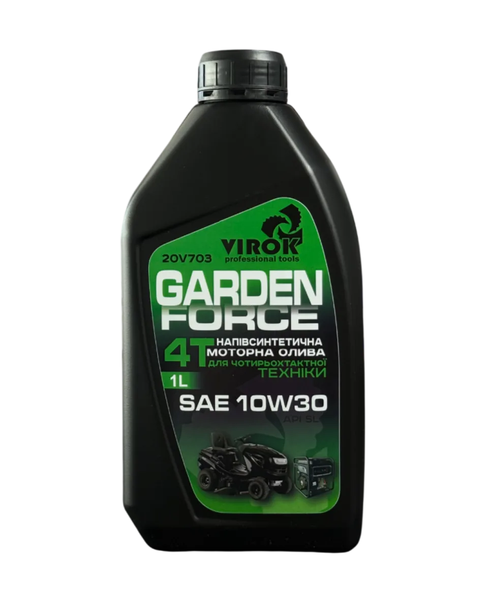 Олива моторна 10W-30 4T SAE GARDEN FORCE напівсинтетична 1 л, VIROK