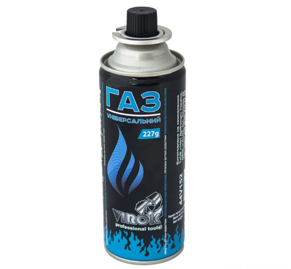 Балон газовий 1-разовий з цанговим з'єднанням (швидким) 227g/392ml. (E417), VIROK