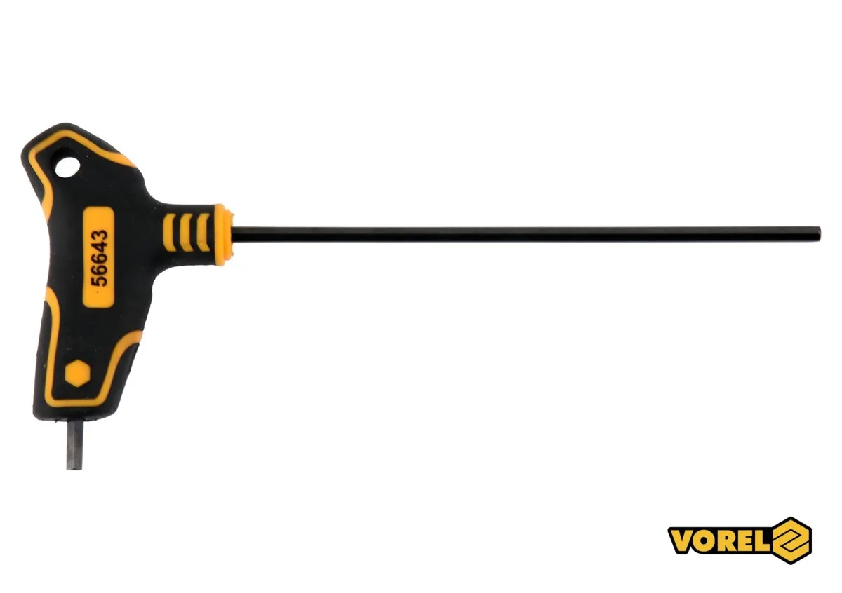 Ключ шестигранний VOREL: тип "Т", HEX 4×150×89 мм, Cr-V 6150