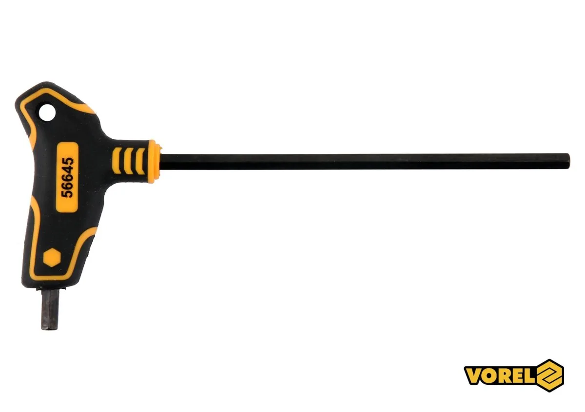 Ключ шестигранний VOREL: тип "Т", HEX 6×150×90 мм, Cr-V 6150