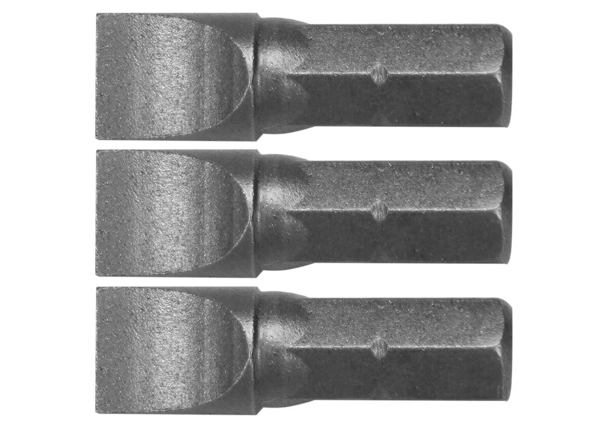 Насадка викруткова STHOR: шліц SL8×25 мм, HEX 1/4", Cr-V, 3 шт