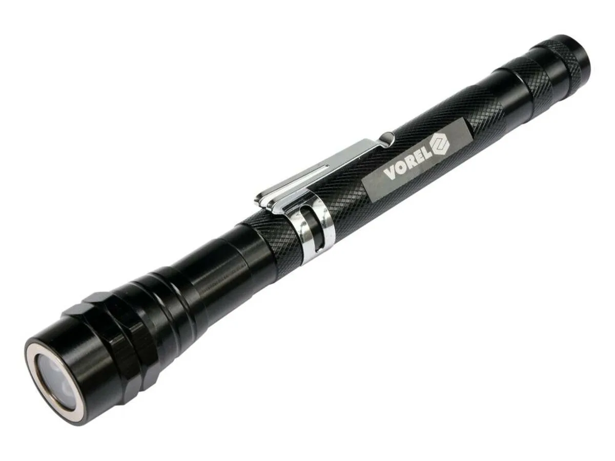 Ліхтар оглядовий з телескопічним тримачем і магні VOREL l= 170-565 мм, 3 LED, живл. від 4 батар LR44