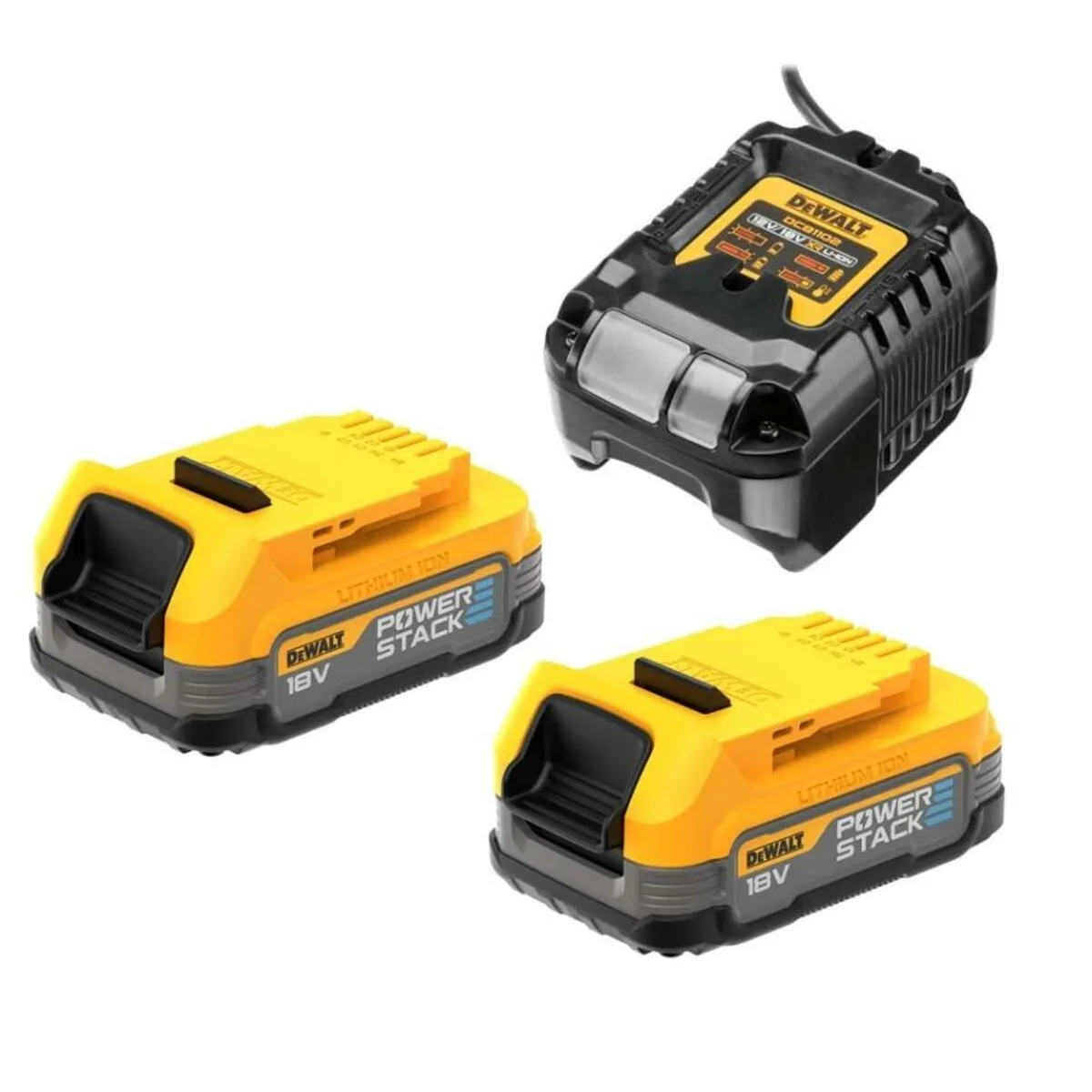Акумулятор 18V 1,7Ah POWERSTACK 2 шт. + Зарядний пристрій, DeWalt