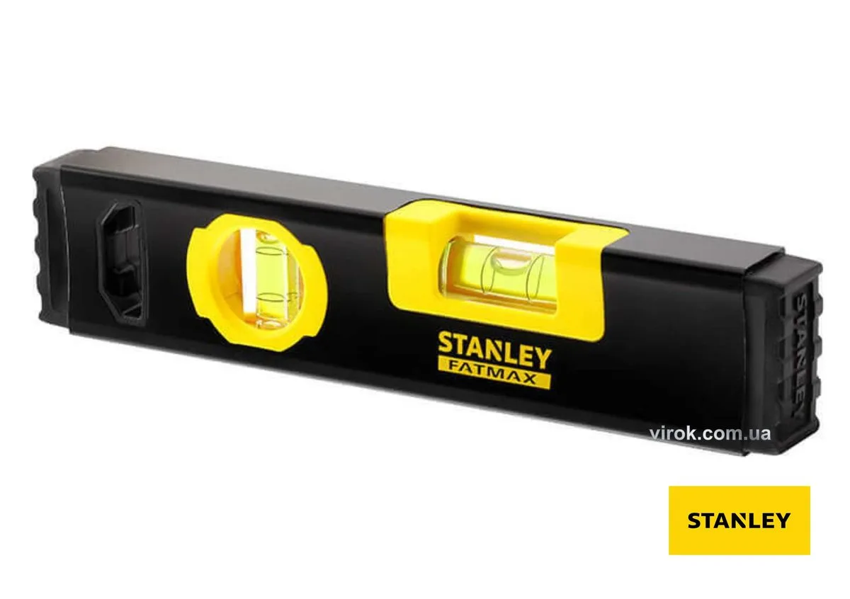 Рівень "Classic Box Level TORPEDO": L= 23 см, 2 капсули, алюмінієвий корпус з магнітами, STANLEY
