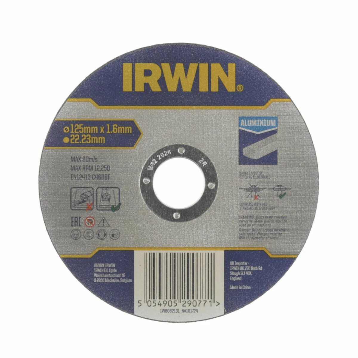Диск відрізний по алюмінію 125×1,6×22,23 мм, IRWIN