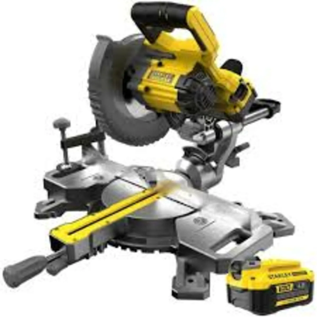 Торцовочна пила безщіткова FATMAX V20, диск 190 мм, висота різу 90 мм,3600об/хв, протяжка 216 мм,1Акум 4А