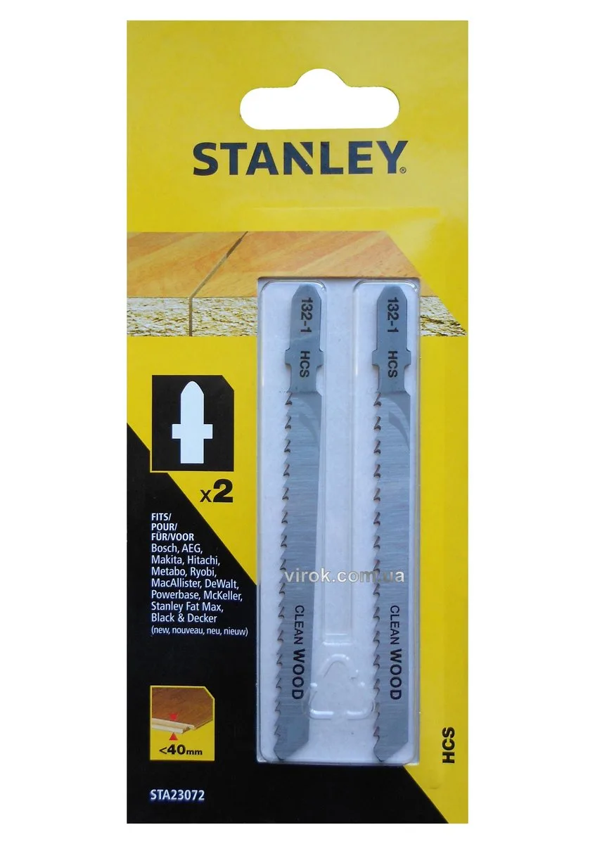 Набір полотен для електролобзика, 2 шт, хвост Т, STANLEY