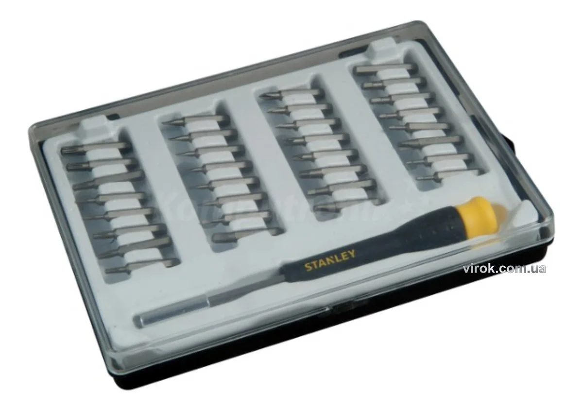 Викрутка-тримач з прецизійними насадками: SL, PH, HEX, TORX, в футлярі, 17 шт, STANLEY