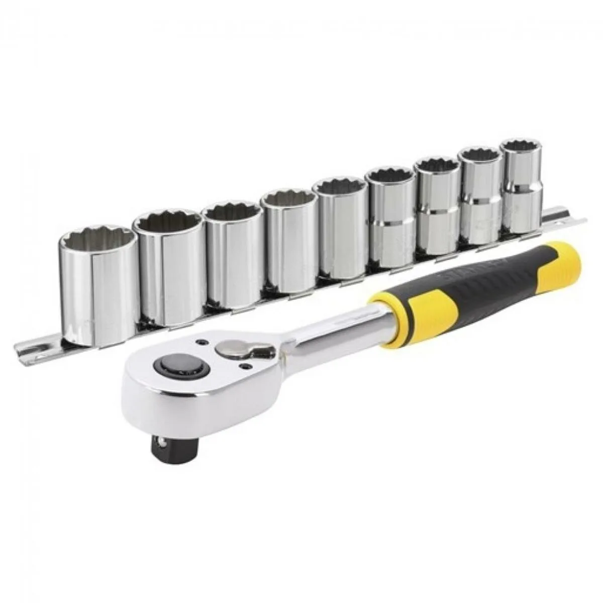 Тріщатка з головками: квадрвт 1/2 ", 72 Зубці. крок 5 + 9 торц. гол. [10 од.], STANLEY