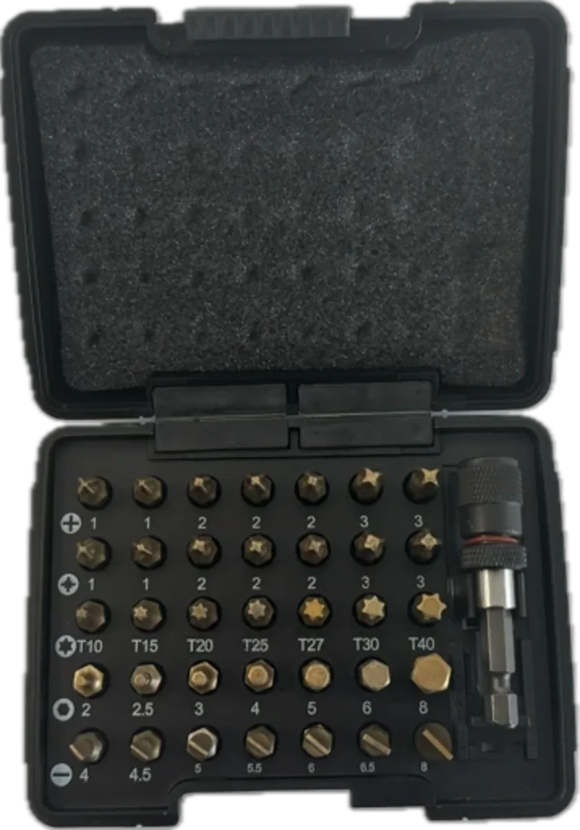 Набір насадок викруткових Isotin: 1/4", PH-PZ-Torx-HEX-SL + магнітний тримач, 36 елем., USH