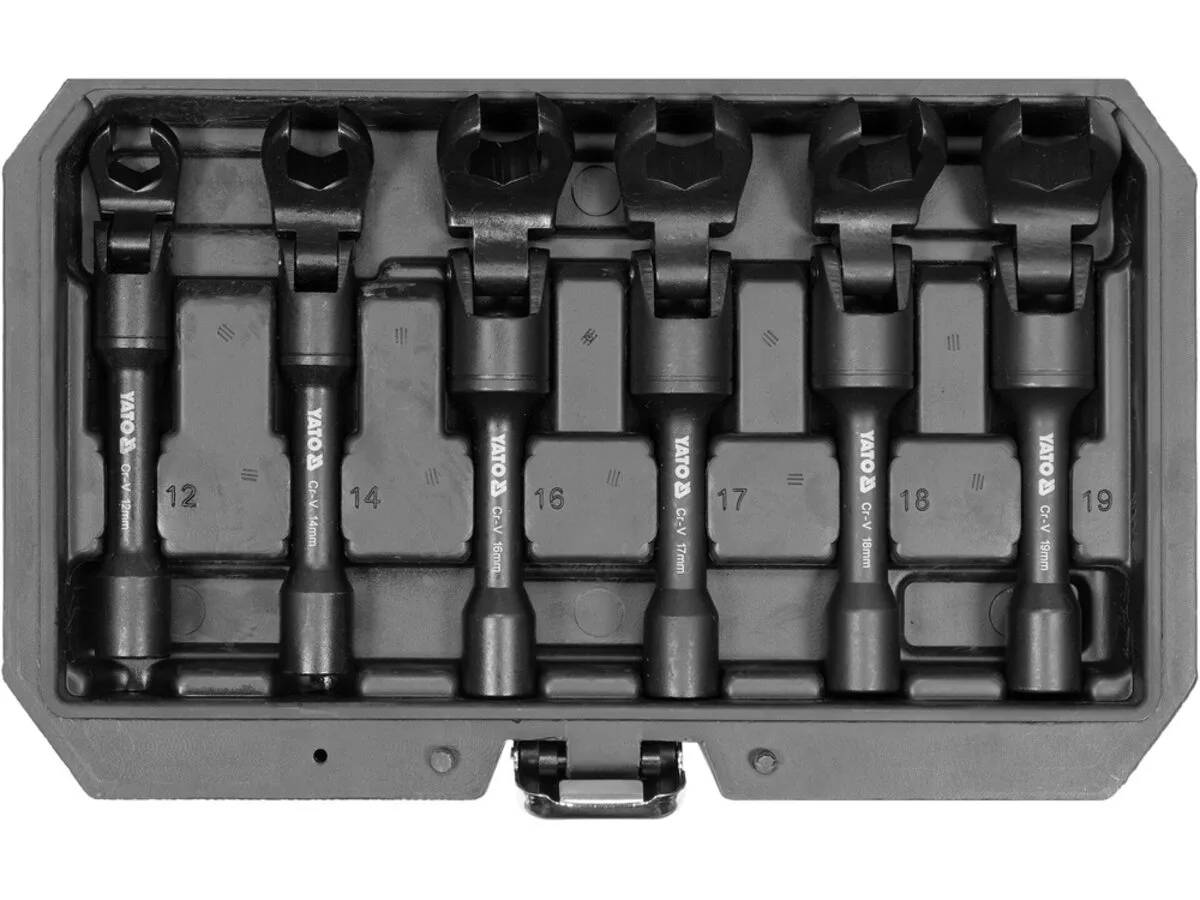 Ключі накидні відкриті на шарнірі до квадр. 3/8", М 12, 14, 16, 17, 18,6 шт., YATO