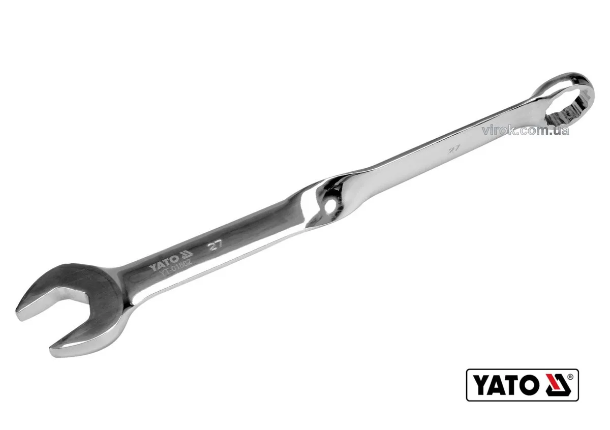 Ключ ріжково-накидний, кручений 90°: М= 27×359 мм, Cr-V, YATO