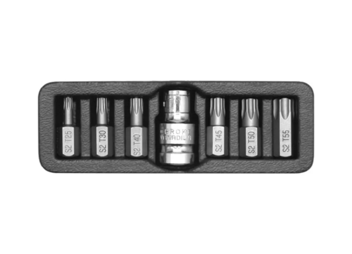 Набір насадок викруткових: "TORX", L= 30 мм, адаптер 1/2". 7 шт., YATO