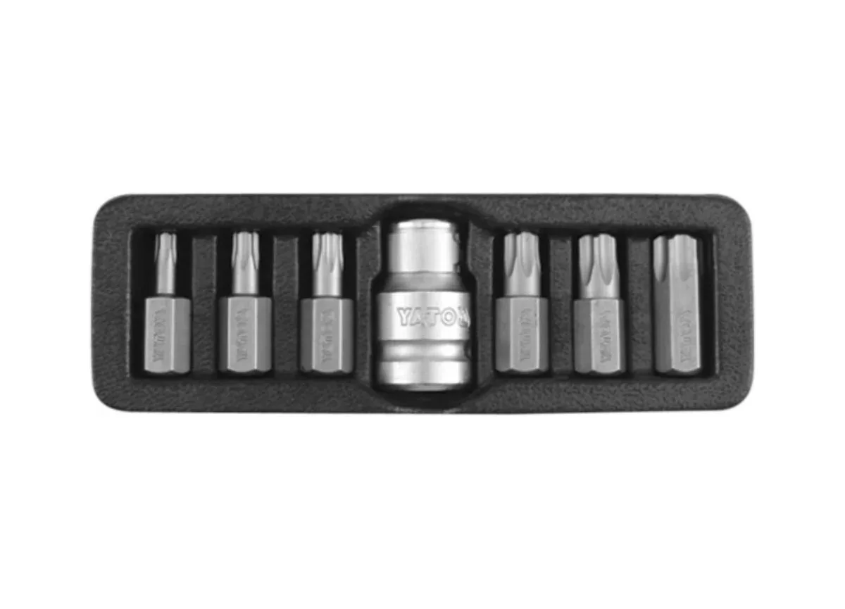 Набір насадок викруткових: "TORX-T", L= 30 мм. адаптер 1/2". 7 шт., YATO