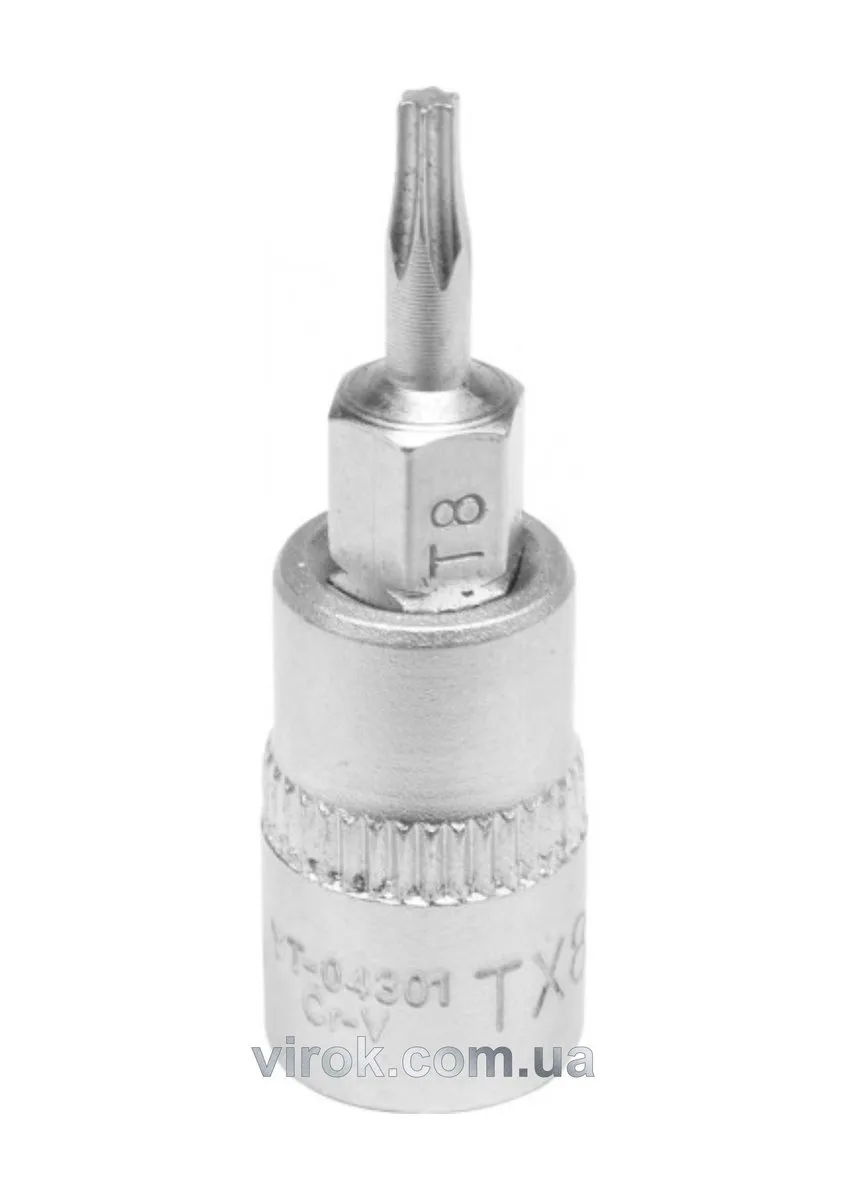 Головка торцева квадрат 1/4 "TORX" Т8, L= 37 мм, YATO